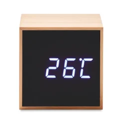 Gift Campaign Orologio sveglia di forma quadrata con display a LED Bamboo Cube></noscript> Altri Gadget Pubblicitari