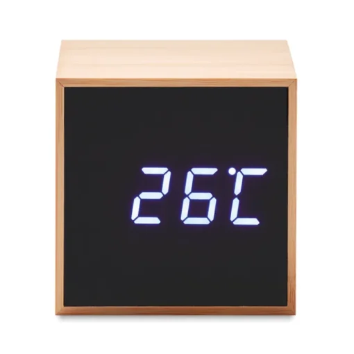 Gift Campaign Orologio sveglia di forma quadrata con display a LED Bamboo Cube> Altri Gadget Pubblicitari