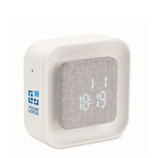 Gift Campaign Orologio sveglia quadrati in ABS e rPET con luce ambientale regolabile> Altri Gadget Pubblicitari
