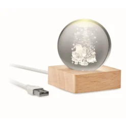 Gift Campaign Palla di neve natalizia con luce LED da 100lm su base in caucciù> Gadget Natalizi