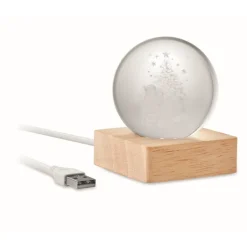 Gift Campaign Palla di neve natalizia con luce LED da 100lm su base in caucciù> Gadget Natalizi