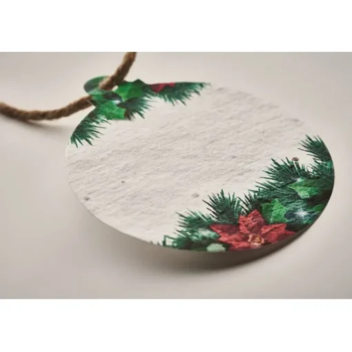 Gift Campaign Pallina di Natale piatta in carta con semi di fiori di campo SeedGrow> Gadget Natalizi