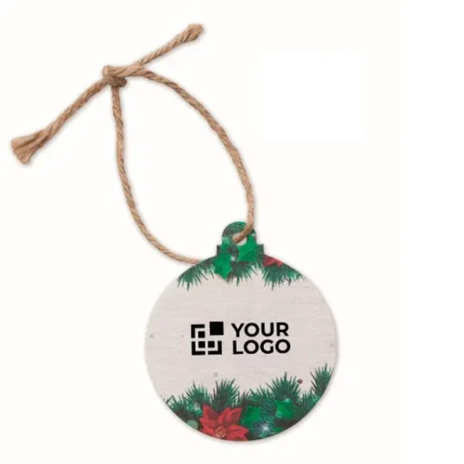 Gift Campaign Pallina di Natale piatta in carta con semi di fiori di campo SeedGrow> Gadget Natalizi