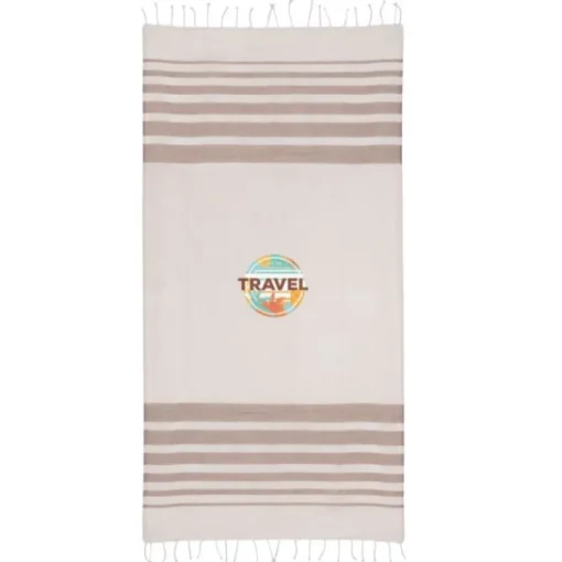Gift Campaign Pareo in cotone riciclato e poliestere con frange 150 g/m2> Teli Mare|Asciugamani Personalizzati