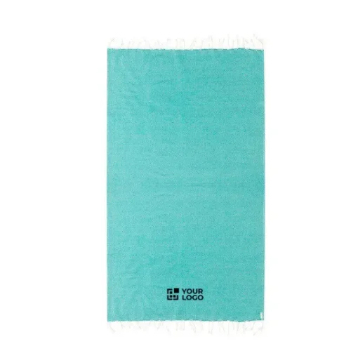 Gift Campaign Pareo in cotone riciclato e RPET con frange bianche 180 g/m2> Teli Mare|Asciugamani Personalizzati