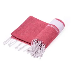 Gift Campaign Pareo telo bicolore in cotone e poliestere con frange 180g/m2> Teli Mare|Asciugamani Personalizzati