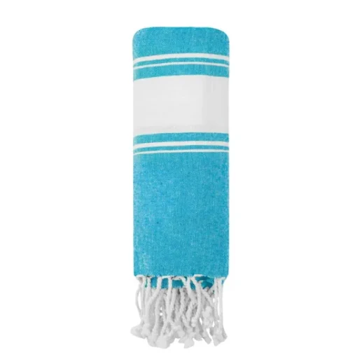 Gift Campaign Pareo telo bicolore in cotone e poliestere con frange 180g/m2> Teli Mare|Asciugamani Personalizzati