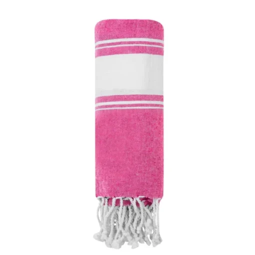 Gift Campaign Pareo telo bicolore in cotone e poliestere con frange 180g/m2> Teli Mare|Asciugamani Personalizzati