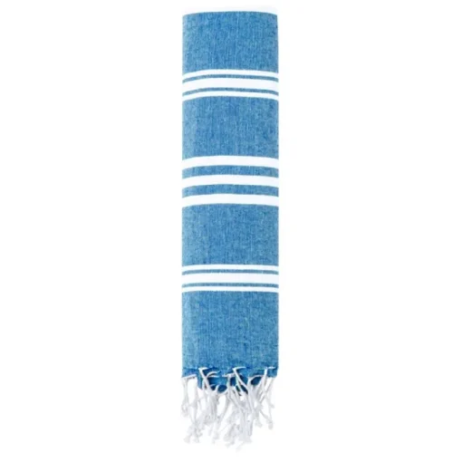 Gift Campaign Pareo telo con righe bianche in cotone riciclato e poliestere 255 g/m2> Teli Mare|Asciugamani Personalizzati