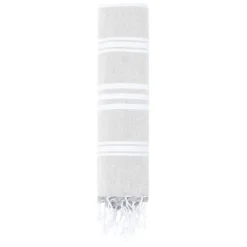 Gift Campaign Pareo telo con righe bianche in cotone riciclato e poliestere 255 g/m2></noscript> Teli Mare|Asciugamani Personalizzati