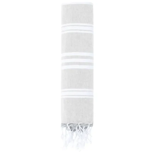 Gift Campaign Pareo telo con righe bianche in cotone riciclato e poliestere 255 g/m2> Teli Mare|Asciugamani Personalizzati