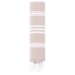 Gift Campaign Pareo telo con righe bianche in cotone riciclato e poliestere 255 g/m2></noscript> Teli Mare|Asciugamani Personalizzati