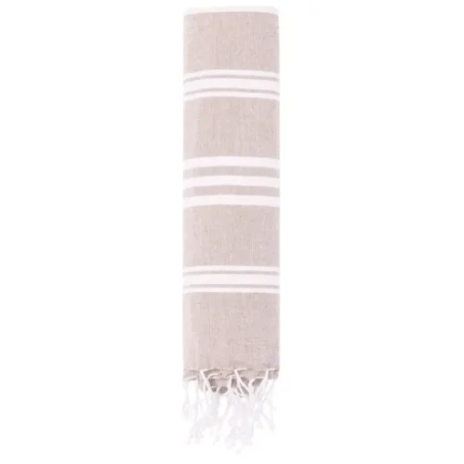 Gift Campaign Pareo telo con righe bianche in cotone riciclato e poliestere 255 g/m2> Teli Mare|Asciugamani Personalizzati