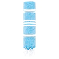 Gift Campaign Pareo telo con righe bianche in cotone riciclato e poliestere 255 g/m2></noscript> Teli Mare|Asciugamani Personalizzati
