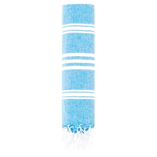 Gift Campaign Pareo telo con righe bianche in cotone riciclato e poliestere 255 g/m2> Teli Mare|Asciugamani Personalizzati
