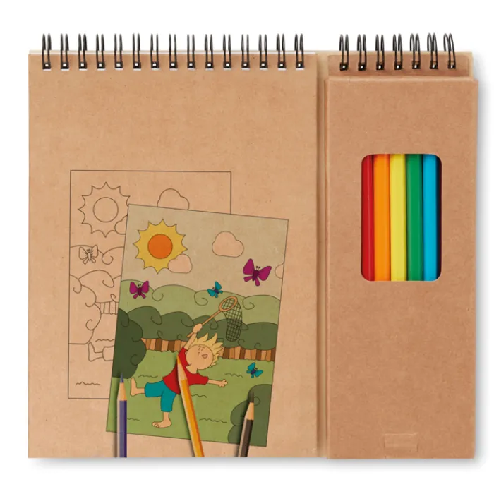 Gift Campaign Pastelli e libretto con disegni prestampati e fogli bianchi Canvas> Regali Per Bambini|Matite Colorate