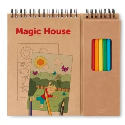 Gift Campaign Pastelli e libretto con disegni prestampati e fogli bianchi Canvas><noscript><img width=