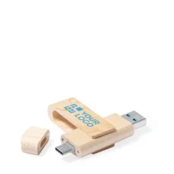 Gift Campaign Pendrive in legno con meccanismo rotante e USB tipo C Ecotwist OTG-C></noscript> Chiavette Usb Ecologiche