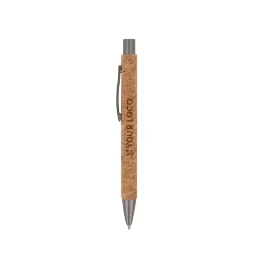 Gift Campaign Penna a pulsante con corpo in sughero sostenibile e inchiostro blu> Penne Ecologiche