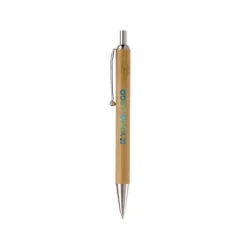 Gift Campaign Penna a pulsante in bambù con clip in metallo e inchiostro nero></noscript> Penne Ecologiche