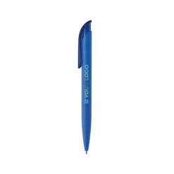Gift Campaign Penna a pulsante in plastica con finitura morbida e inchiostro blu></noscript> Penne Di Plastica
