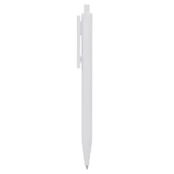 Gift Campaign Penna a scatto in plastica bianca con clip colorata e inchiostro blu> Penne Di Plastica