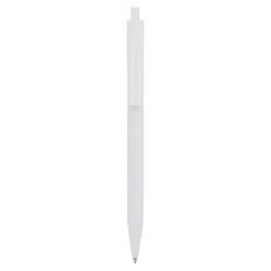 Gift Campaign Penna a scatto in plastica bianca con clip colorata e inchiostro blu> Penne Di Plastica