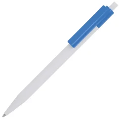 Gift Campaign Penna a scatto in plastica bianca con clip colorata e inchiostro blu></noscript> Penne Di Plastica