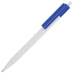 Gift Campaign Penna a scatto in plastica bianca con clip colorata e inchiostro blu></noscript> Penne Di Plastica