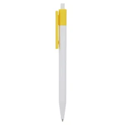 Gift Campaign Penna a scatto in plastica bianca con clip colorata e inchiostro blu></noscript> Penne Di Plastica