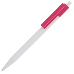 Gift Campaign Penna a scatto in plastica bianca con clip colorata e inchiostro blu></noscript> Penne Di Plastica