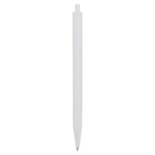 Gift Campaign Penna a scatto in plastica bianca con clip colorata e inchiostro blu> Penne Di Plastica