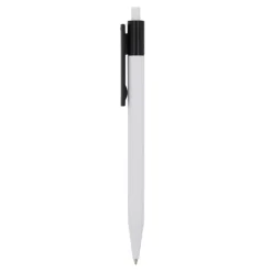 Gift Campaign Penna a scatto in plastica bianca con clip colorata e inchiostro blu></noscript> Penne Di Plastica