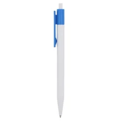 Gift Campaign Penna a scatto in plastica bianca con clip colorata e inchiostro blu></noscript> Penne Di Plastica