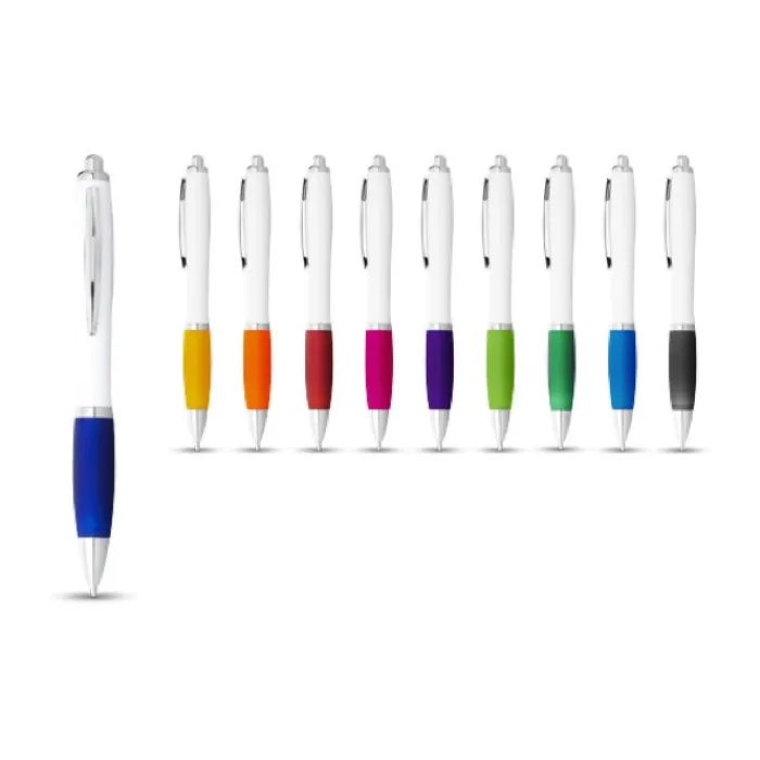 Gift Campaign Penna a sfera con impugnatura colorata inchiostro nero ColorBlanc> Penne Di Plastica