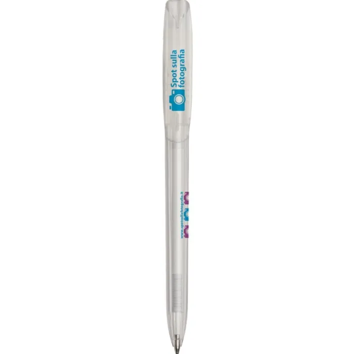 Gift Campaign Penna a sfera corpo trasparente inchiostro blu BIC® Super Clip Clear> Penne Bic®|Penne Di Plastica