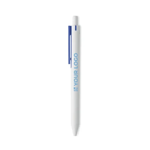 Gift Campaign Penna a sfera dal fusto bianco con clip colorata ed inchiostro blu> Penne Ecologiche|Penne Di Plastica
