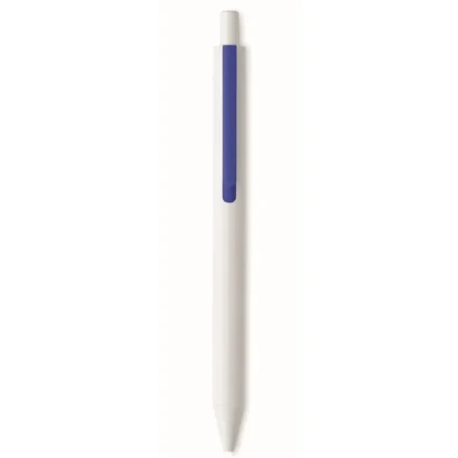 Gift Campaign Penna a sfera dal fusto bianco con clip colorata ed inchiostro blu> Penne Ecologiche|Penne Di Plastica