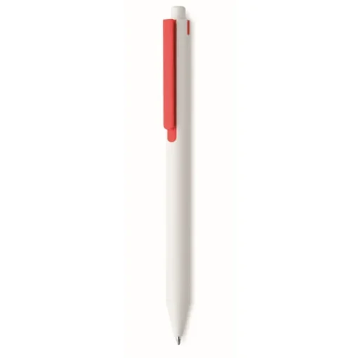 Gift Campaign Penna a sfera dal fusto bianco con clip colorata ed inchiostro blu> Penne Ecologiche|Penne Di Plastica