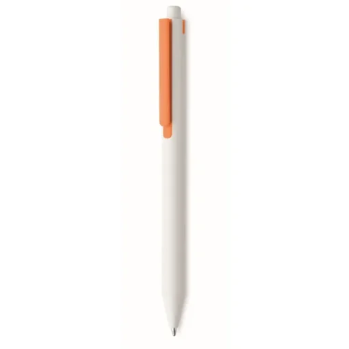 Gift Campaign Penna a sfera dal fusto bianco con clip colorata ed inchiostro blu> Penne Ecologiche|Penne Di Plastica