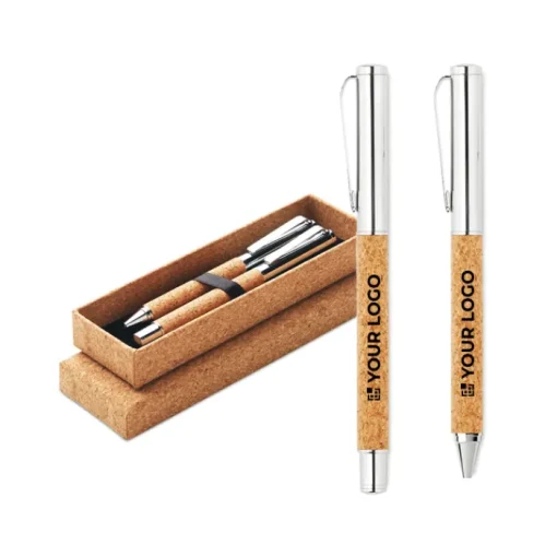 Gift Campaign Penna a sfera e Roller in metallo e sughero con astuccio Corticem> Penne Ecologiche