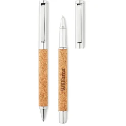 Gift Campaign Penna a sfera e Roller in metallo e sughero con astuccio Corticem></noscript> Penne Ecologiche