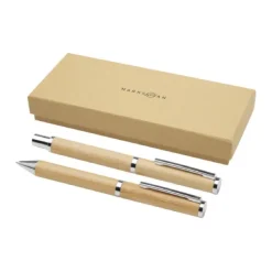 Gift Campaign Penna a sfera e roller in bambù e ottone riciclato inchiostro nero> Penne Ecologiche