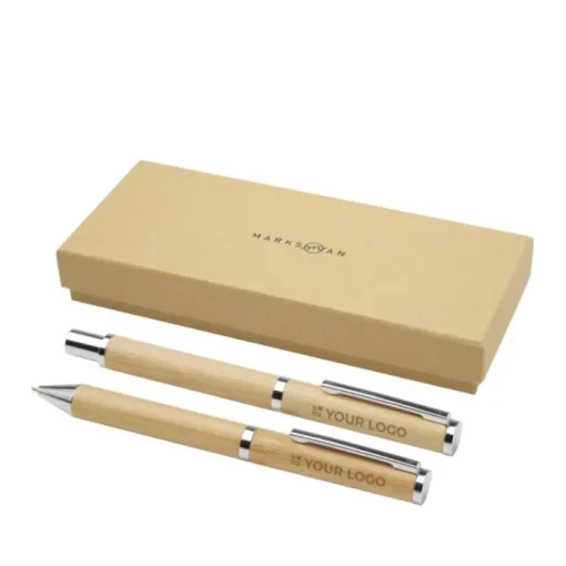 Gift Campaign Penna a sfera e roller in bambù e ottone riciclato inchiostro nero> Penne Ecologiche