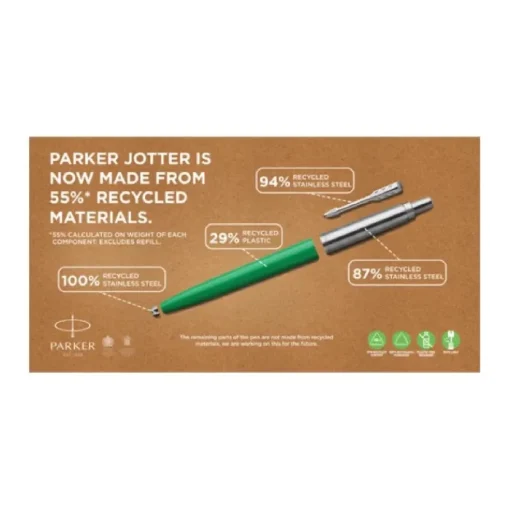 Gift Campaign Penna a sfera ecologica Parker Jotter Recycled con inchiostro nero> Penne Ecologiche