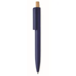Gift Campaign Penna a sfera in ABS riciclato con pulsante in bambù e inchiostro blu> Penne Di Plastica