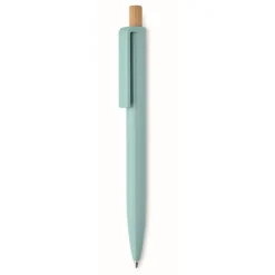 Gift Campaign Penna a sfera in ABS riciclato con pulsante in bambù e inchiostro blu></noscript> Penne Di Plastica