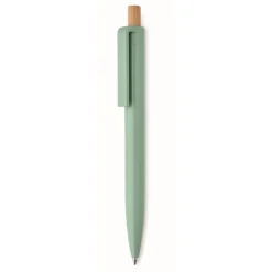 Gift Campaign Penna a sfera in ABS riciclato con pulsante in bambù e inchiostro blu></noscript> Penne Di Plastica