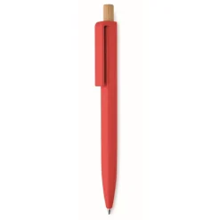 Gift Campaign Penna a sfera in ABS riciclato con pulsante in bambù e inchiostro blu></noscript> Penne Di Plastica