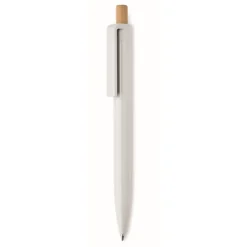 Gift Campaign Penna a sfera in ABS riciclato con pulsante in bambù e inchiostro blu></noscript> Penne Di Plastica